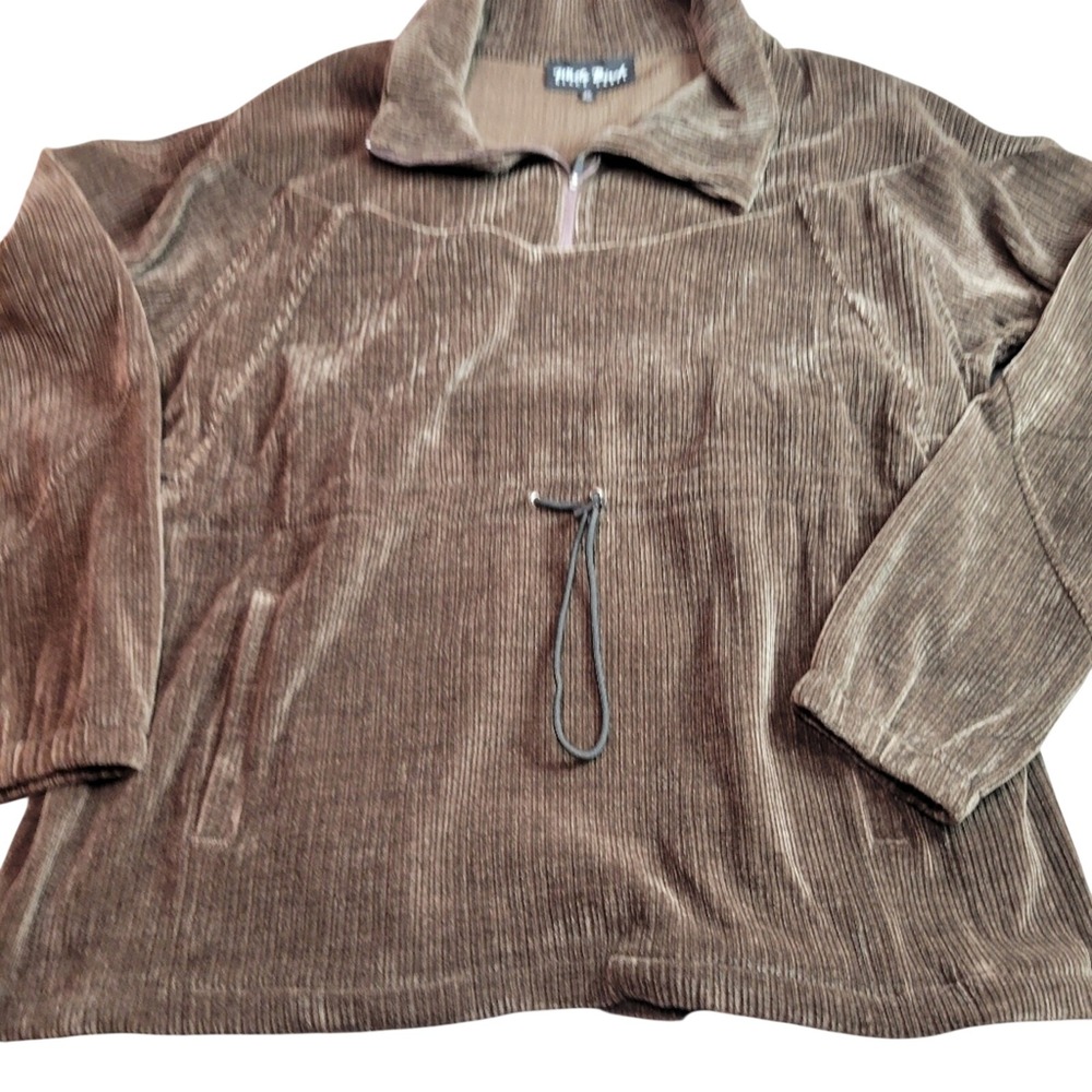 White Birch Jacket Womens Size 2X Brown Corduroy Comfort Oversized Pullover Hood